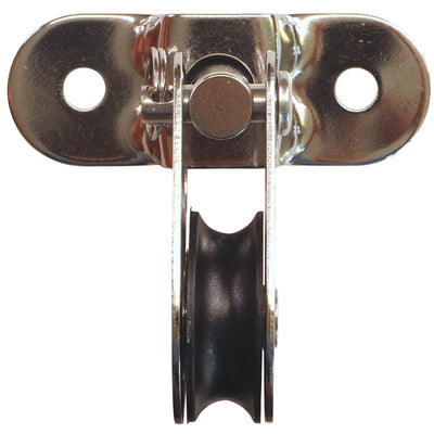 Small Pulley Block with Screw Mounting Plate and Swivel made in Stainless Steel