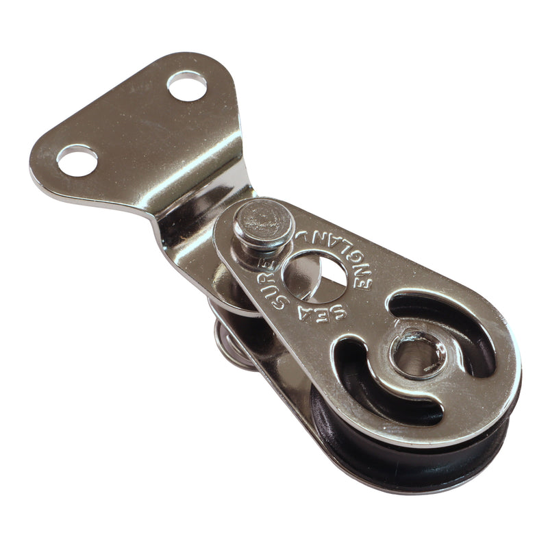 Small Pulley Block with Screw Mounting Plate made in A4 Stainless Steel