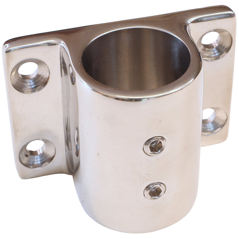 Rectangular Tube Flange Mount, Parallel Mount Bracket fits 22mm Tube, A4 Polished Stainless Steel