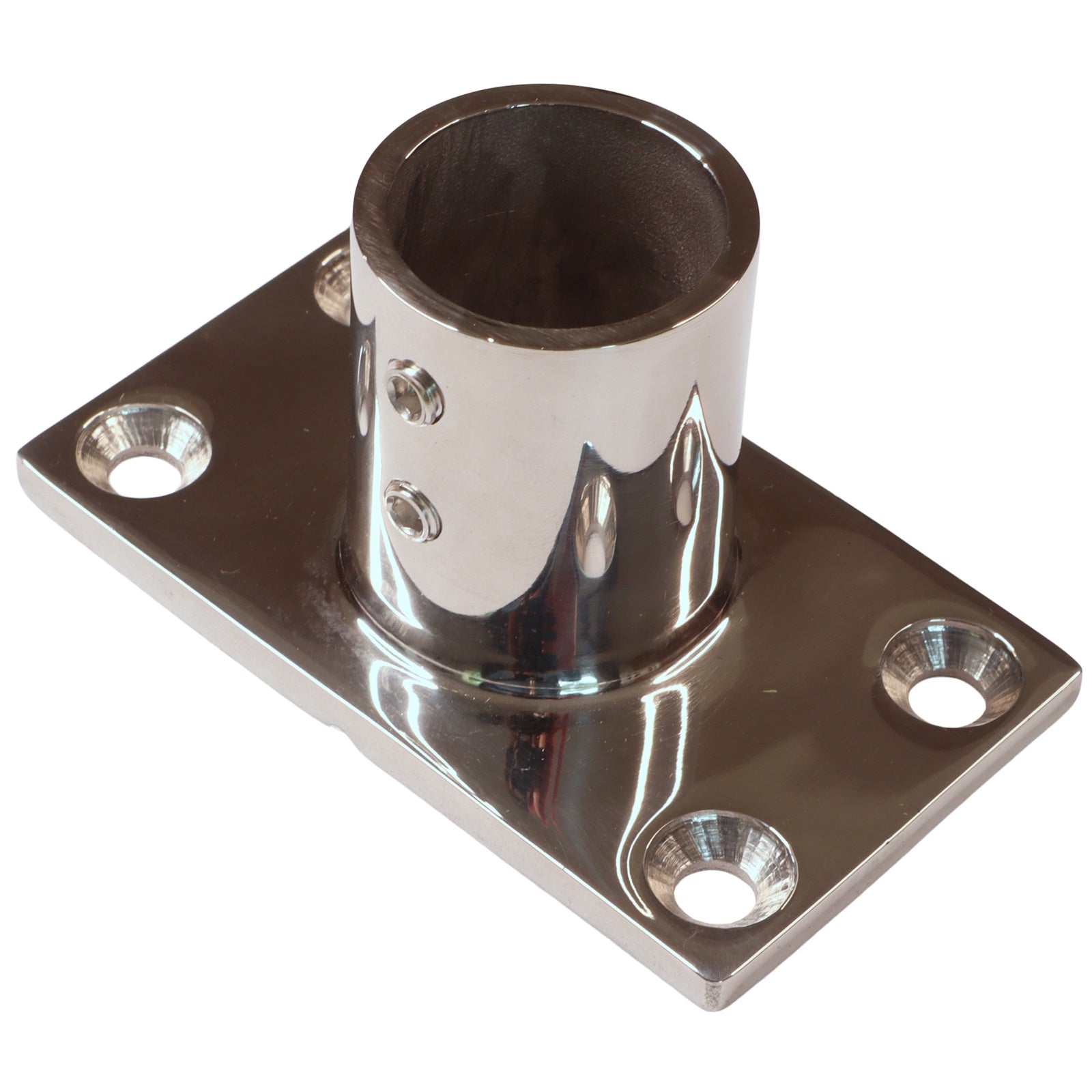 Rectangular Base 90-Degree Tube Mounting Support, Flanged, A4 Stainles ...