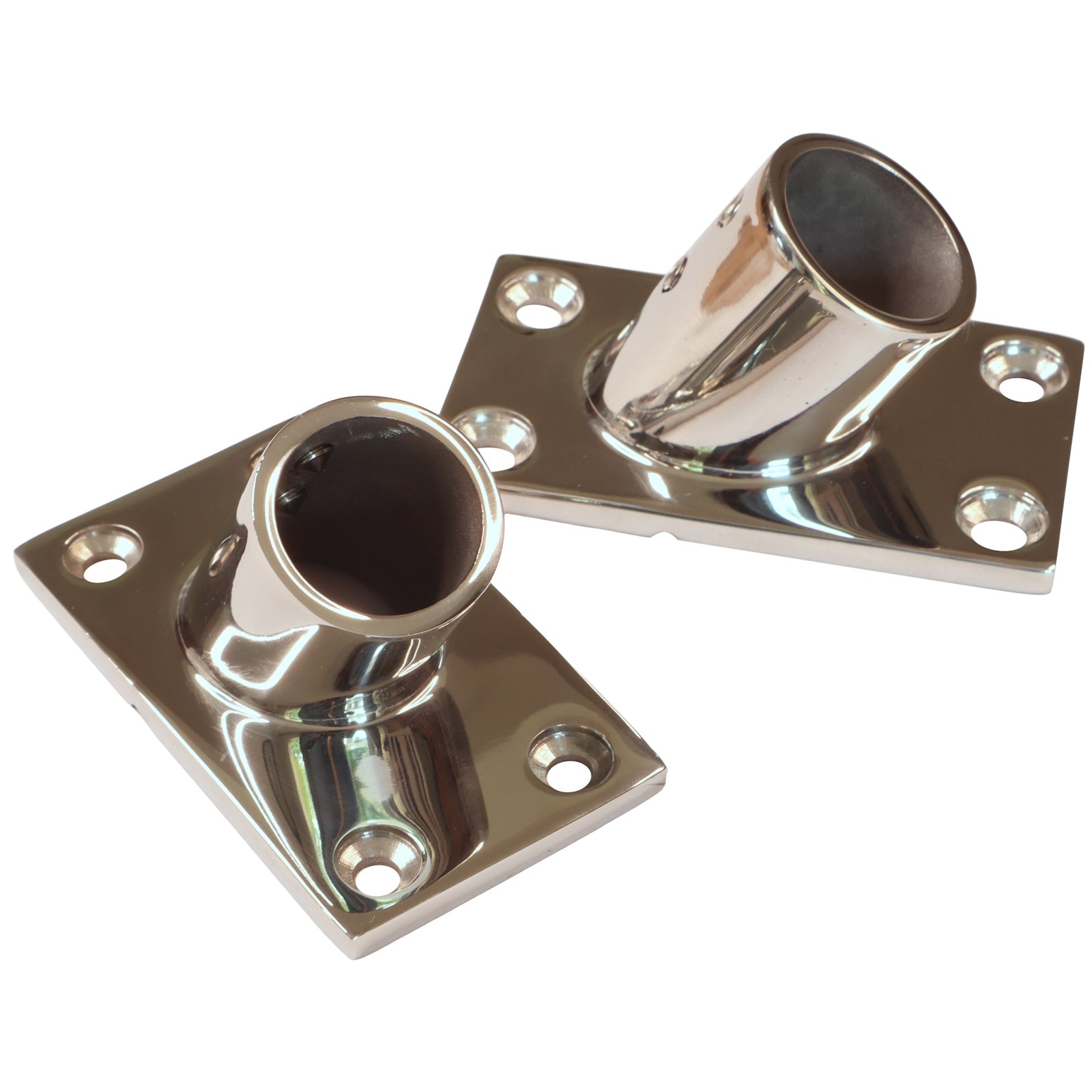 Rectangle Base 60-Degree Tube Mounting Support, Flanged, A4 Stainless ...