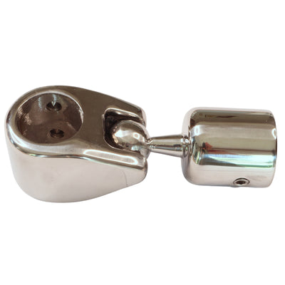 Tube Cap with Ball-Joint, A4 Stainless Steel, Fits 22mm Tubing for Canopy / Awning / handrail Frameworks