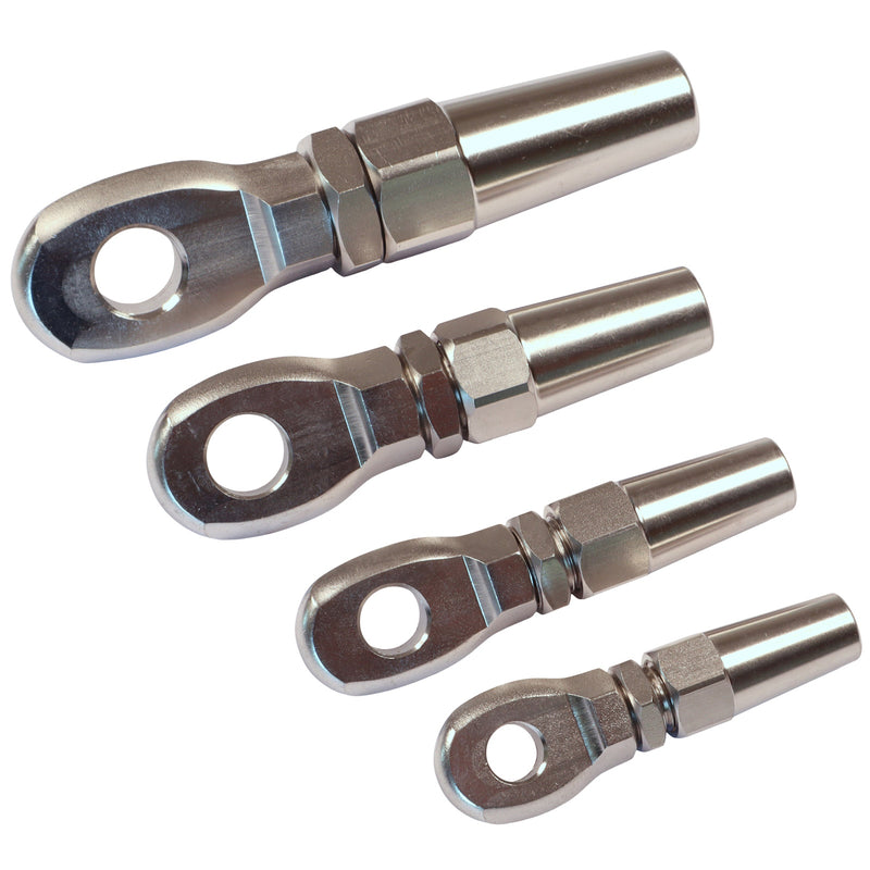 Terminal Eye End For Wire Rope, A4 Stainless Steel, With Mechanical Grip Connection
