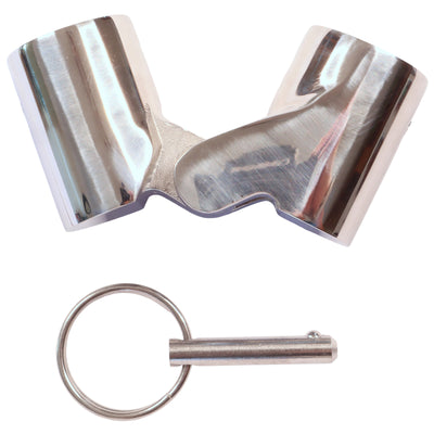 180-Degree Folding Action 22mm Tube Joint with Quick Release Pin, Made in A4-Grade Stainless Steel