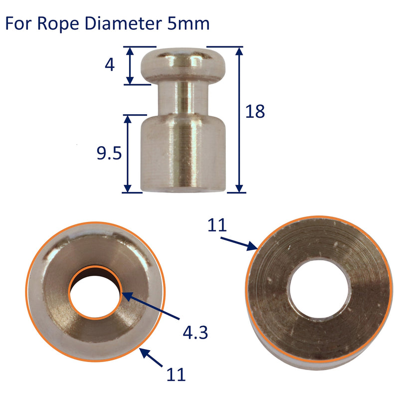 Norwegian Elastic Rope Mounts, Made In A4 Stainless Steel, Available in 3 Sizes