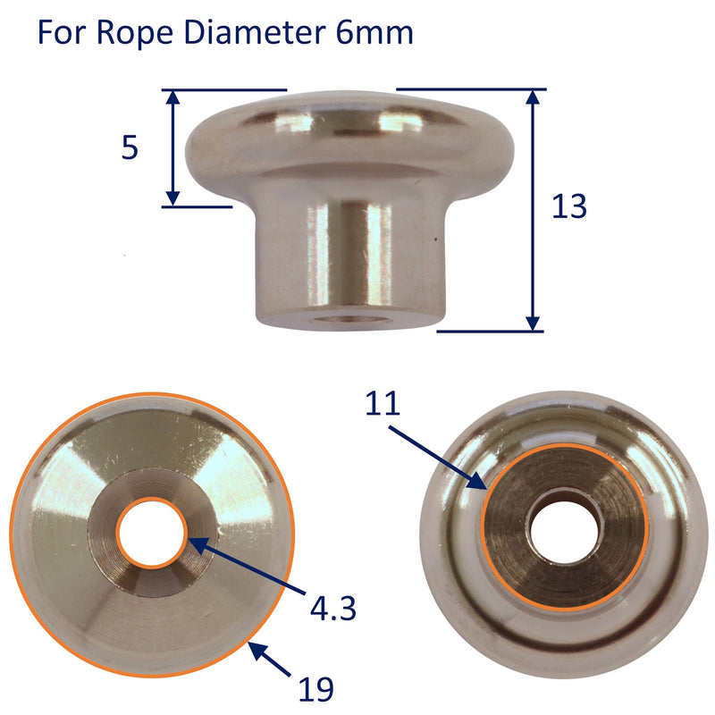 Norwegian Elastic Rope Mounts, Made In A4 Stainless Steel, Available in 3 Sizes