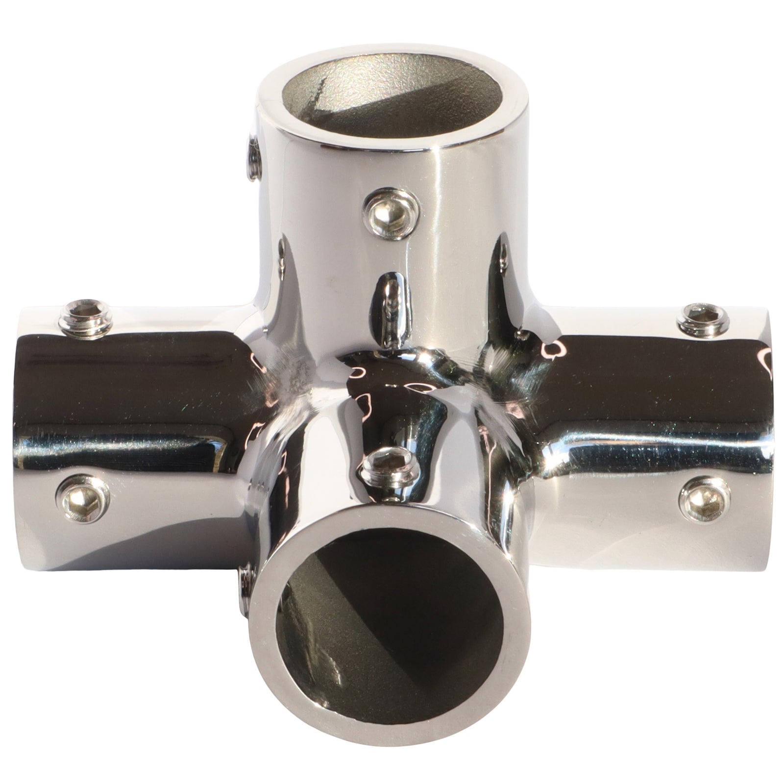 4 Way Rectangular Connector Stainless Steel Four Way Tube Connector for 22mm Diameter Tube ...