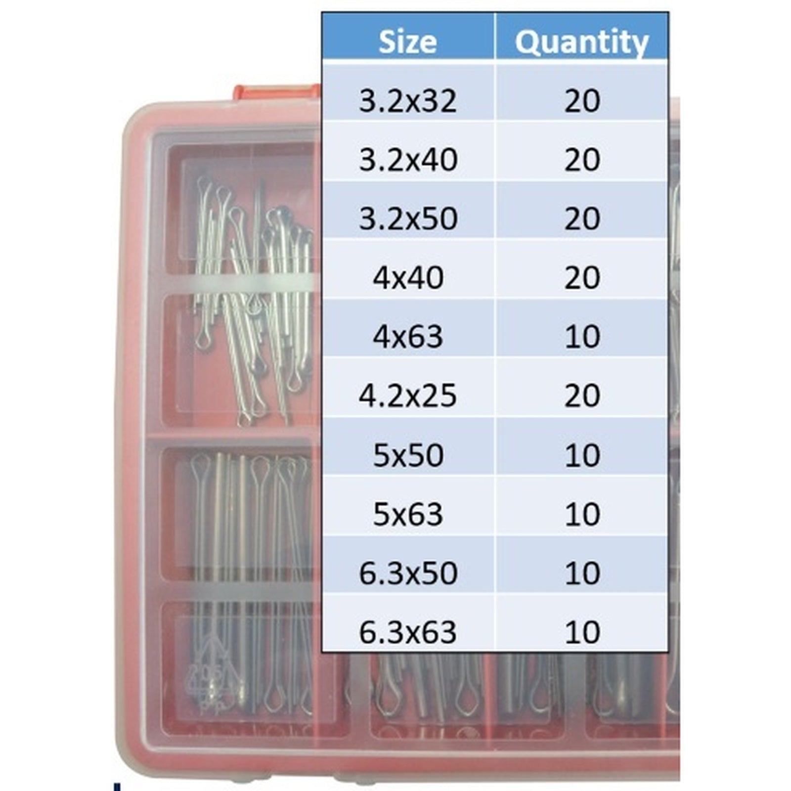 Pin Box Divided Selection Box of Split Pins – Larger Sizes in A4 Stainless Steel ...