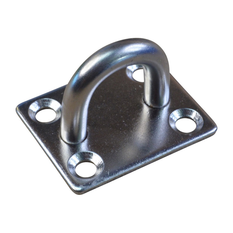 Square Mounting Eye Plate, Loop, A2 Stainless Steel