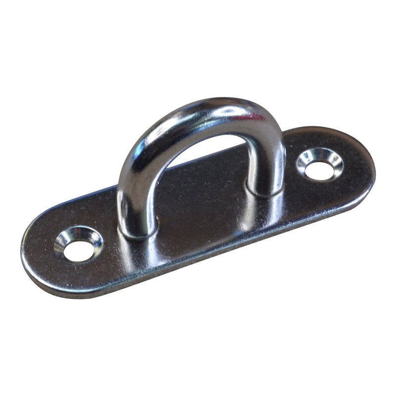 Long Oval Mounting Eye Plate, Loop, A2 Stainless Steel with 2 Screw Holes