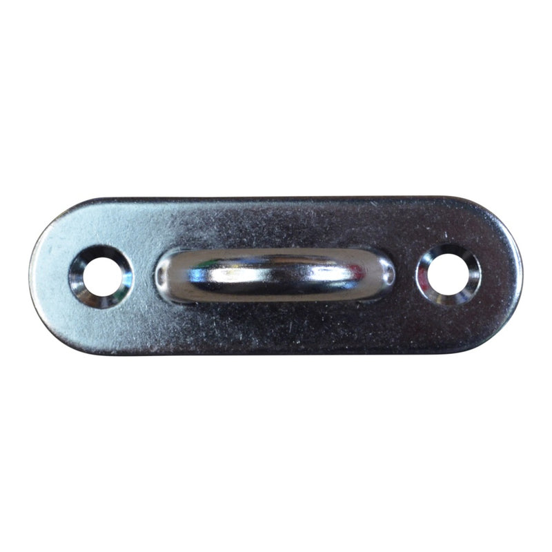 Long Oval Mounting Eye Plate, Loop, A2 Stainless Steel with 2 Screw Holes