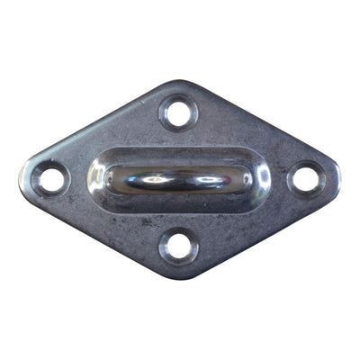Diamond Mounting Eye Plate, Loop, Pad, A2 Stainless Steel with 4 Screw Holes