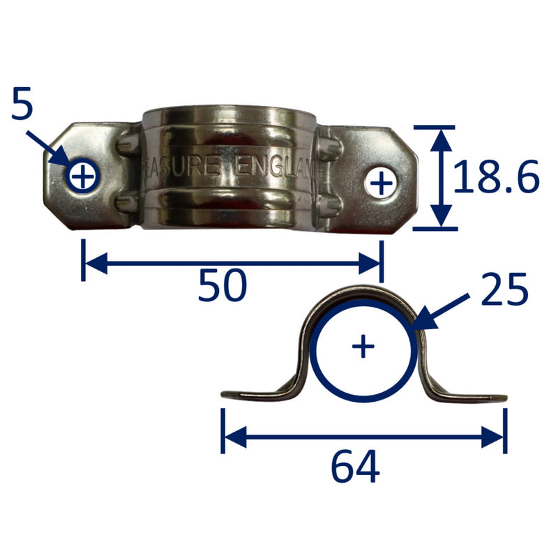 Bracket Rinforcing Rib 1 inch Bracket For Tube Or Stanchions. A4 Stainless Construction, With ...