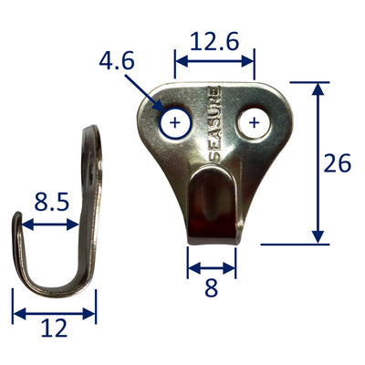 Lacing Hook, A4 Stainless Steel, For Securing Cords / Canopies etc.