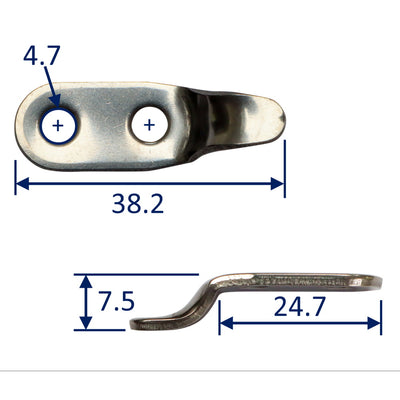 Heavy Duty Lacing Hook, A4 Stainless Steel, For Securing Cords / Elastic.
