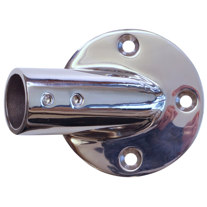 Flanged Tube Mounting Support, 30-Degree Angle Tube Mounting Socket For 25mm Tube in A4 Stainless Steel