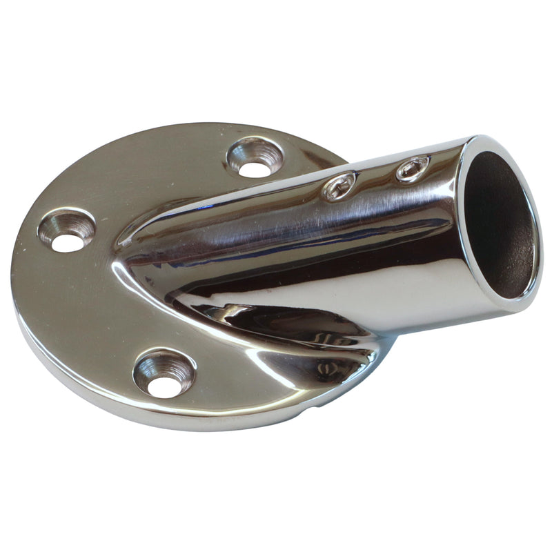 Flanged Tube Mounting Support, 30-Degree Angle Tube Mounting Socket For 25mm Tube in A4 Stainless Steel