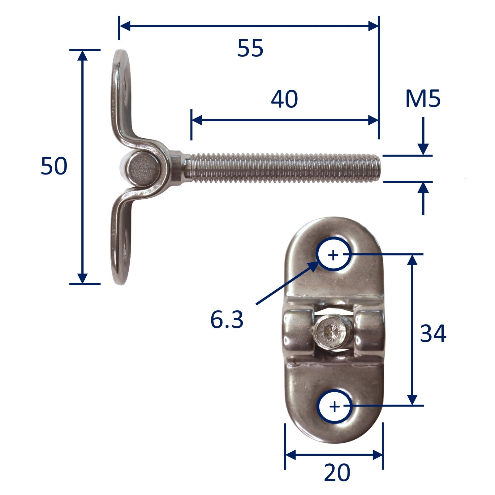 Threaded Pivot Threaded Pivot Mount Bracket/Bolt, available in 3 sizes, for wall or p ...
