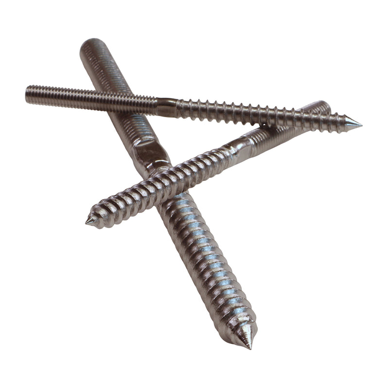 Metric Stud or Terminal Connector with Wood Screw Thread, 3 sizes, A4 Stainless Steel