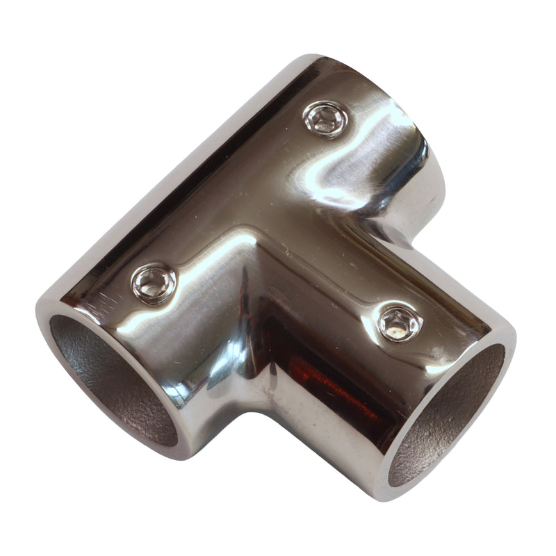 Tubular 90-Degree Tee-Fitting in A4 Stainless Steel , for Joining 22mm Diameter Tubing