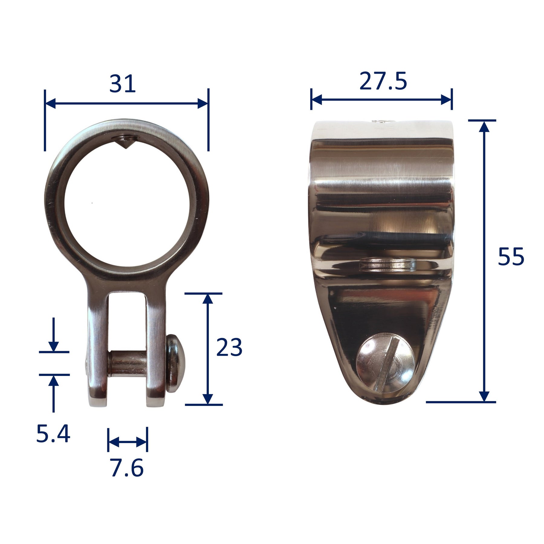 Round Tube Connection Bracket for Lug Attachment, A4 Stainless Steel f ...