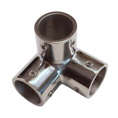 Tubular 90-Degree Corner A4 Stainless Steel Fitting, for Joining 25mm Stainless Steel Tubing