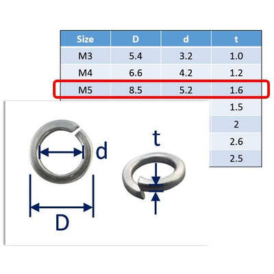 Anti-Loosening Washers Spring Washers Made From 316-Grade 