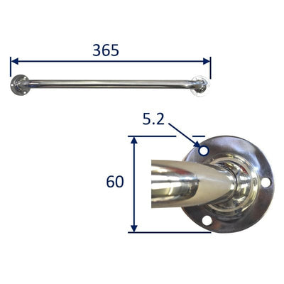 Polished Stainless Steel Grab-Handle With Tubular Shape & 