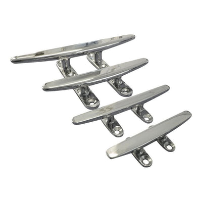Polished Stainless Steel Tie-Down Cleat With Four Fixing 