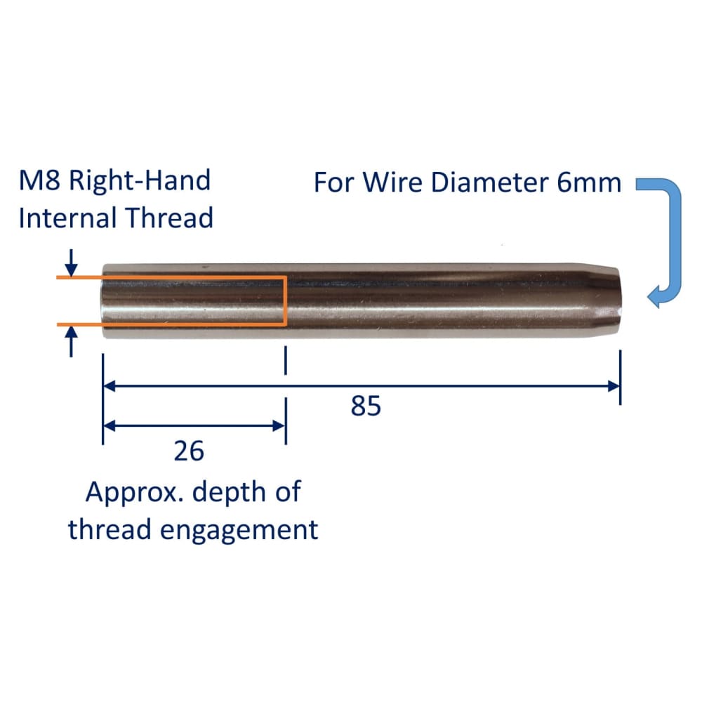 Stainless Steel Female Threaded Swage Ends Right-hand โ Architectural ...