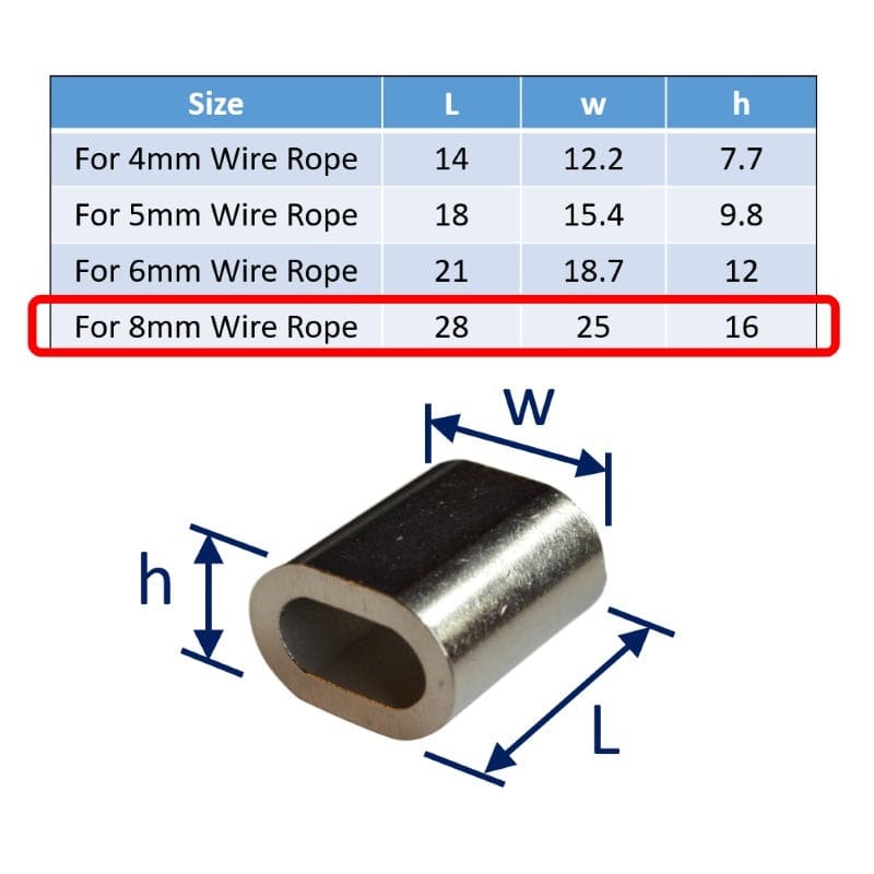 Stainless Steel Ferrule For Wire Rope Crimping Made From 