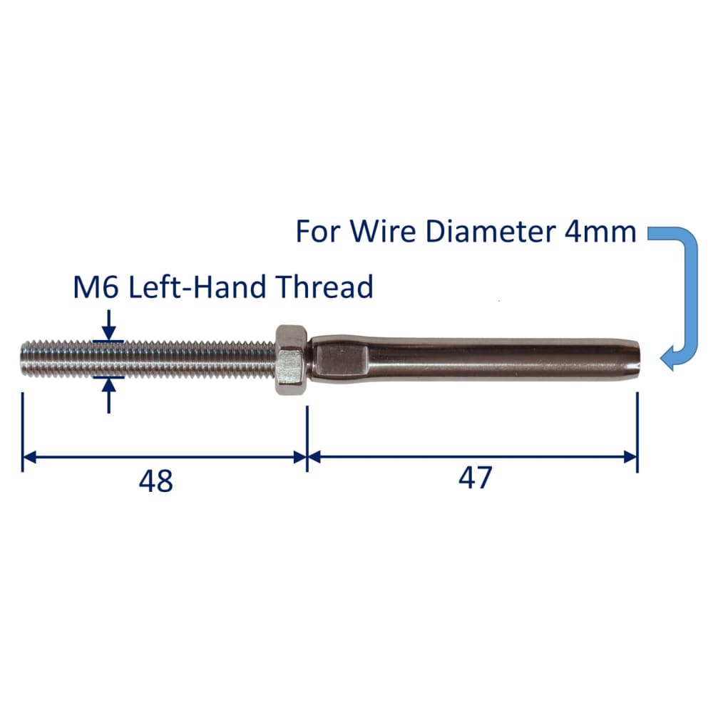 Stainless Steel Left Hand Threaded Stud Swage Ends For – Architectural ...