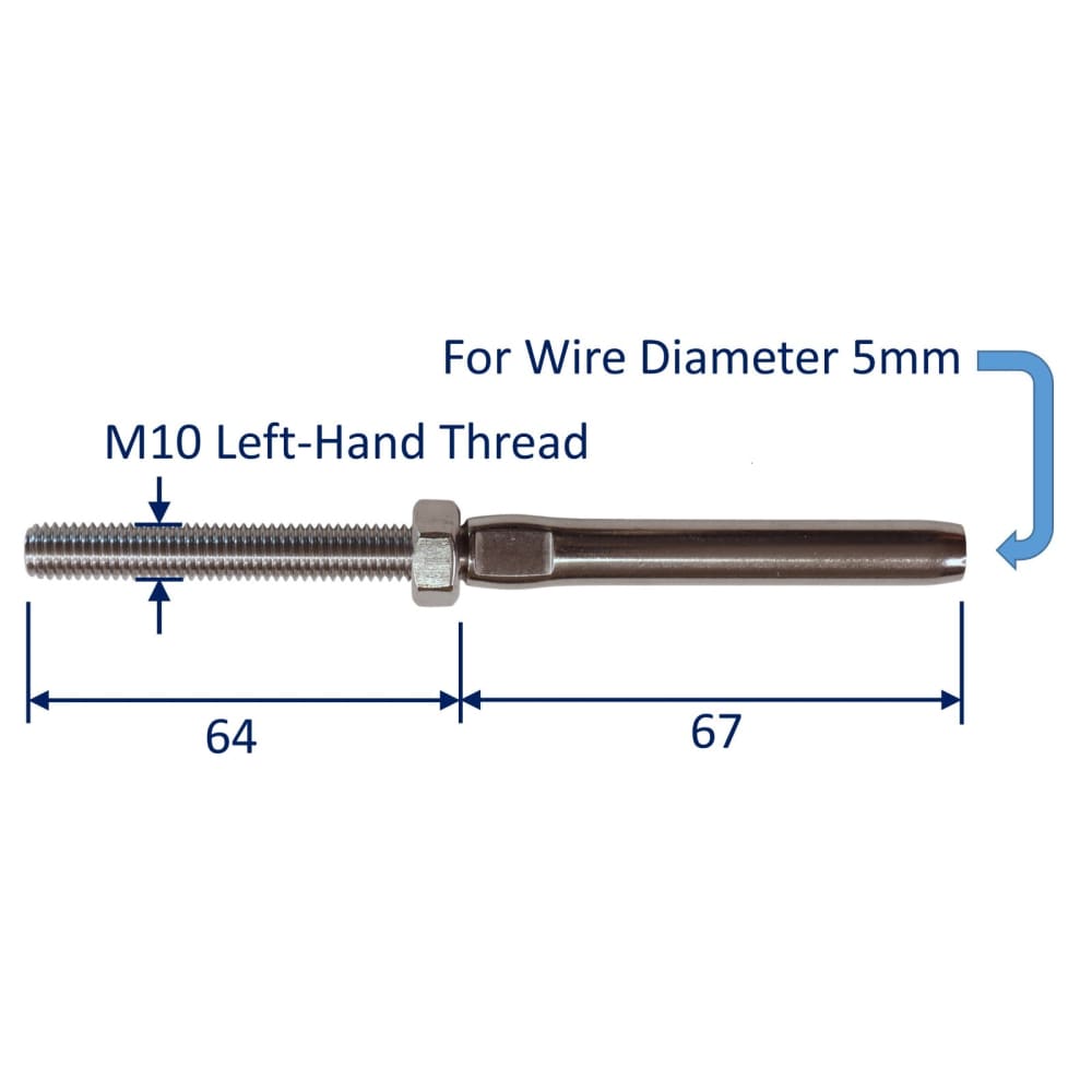 Wire Rope Threaded End Stainless Steel Left Hand Threaded Stud Swage Ends For – Architectural ...