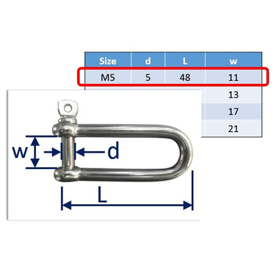 Stainless Steel Long Shackle 316 Stainless Steel For Wire 