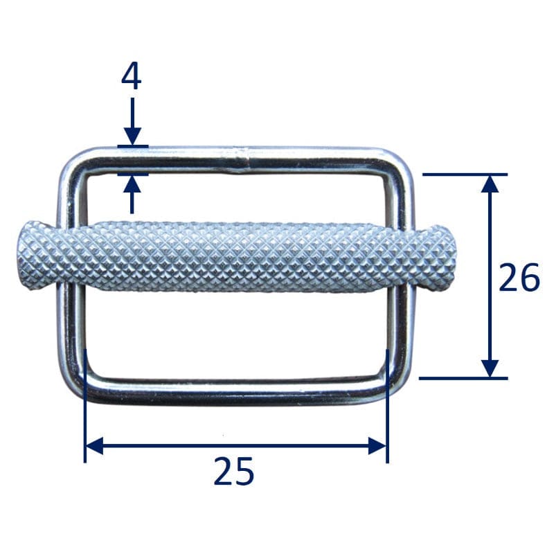 Stainless Steel Strap Slide Buckle With Knurled Slide Bar 