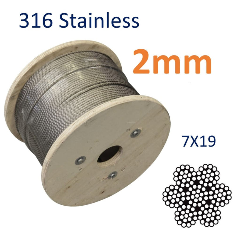 Stainless Steel Wire Rope 316-Grade 7x19 Construction For 